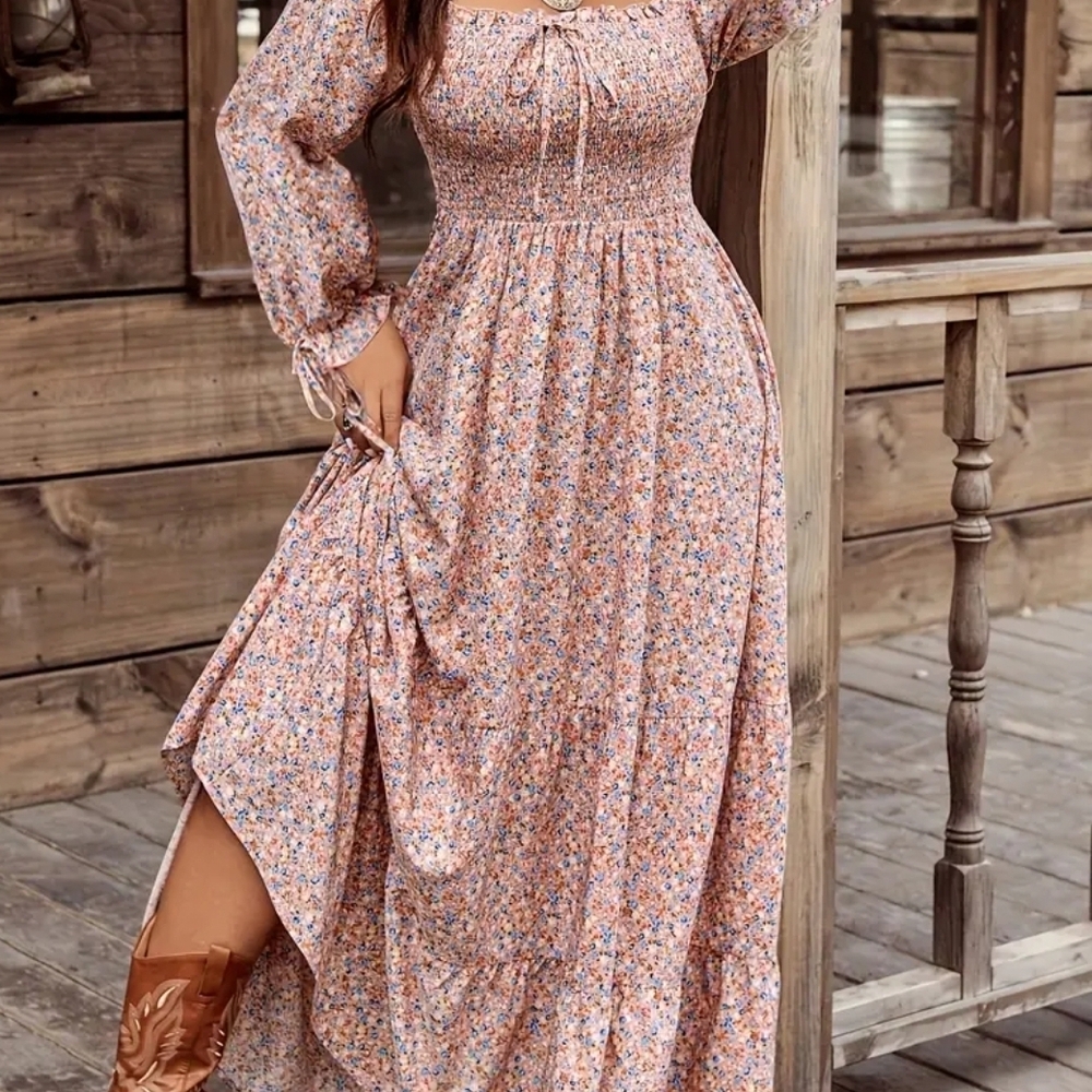 Floral Long Sleeve Maxi Dress